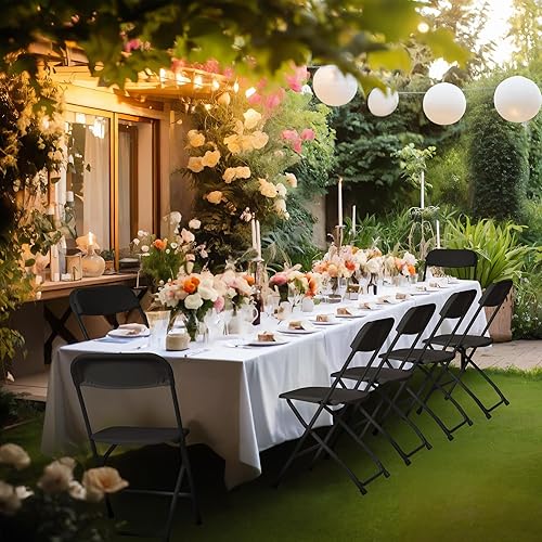 Miniatura 2 de Silla plegable de plástico de 10 piezas, silla comercial portátil, capacidad de 350 libras, sillas plegables de plástico de alta calidad, silla