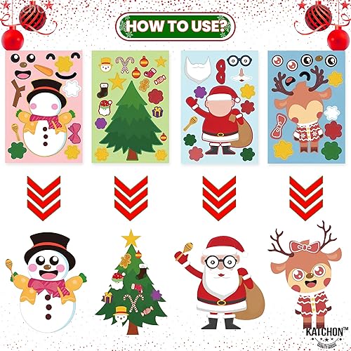 Miniatura 3 de KatchOn, Haz tus propias calcomanías de Navidad para niños, 32 hojas, calcomanías de Navidad para manualidades, recuerdos de fiesta de Navidad para
