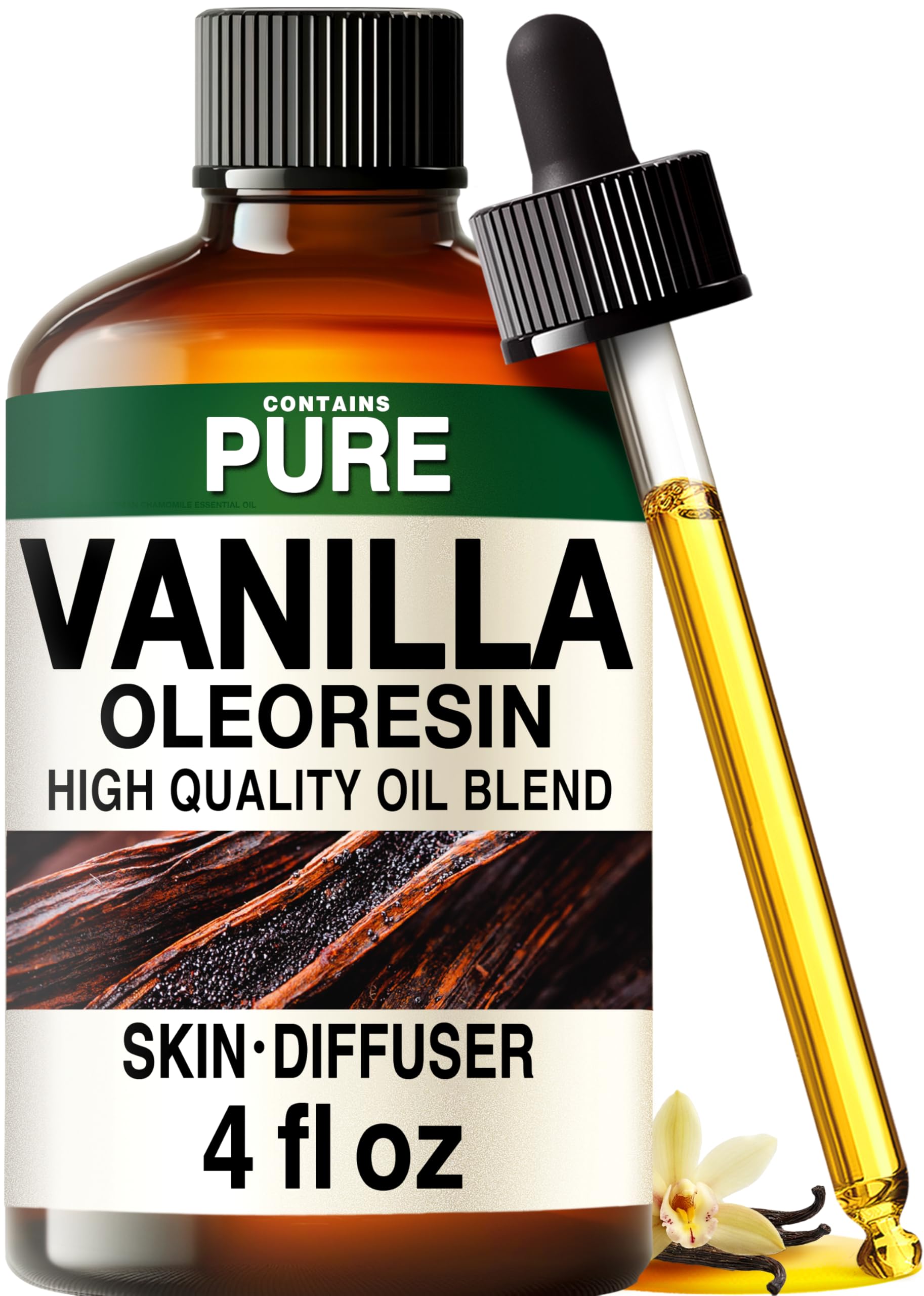 Kukka 100% Pure Vanilla Essential Oil for Skin, Diffuser, 4 Fl Oz