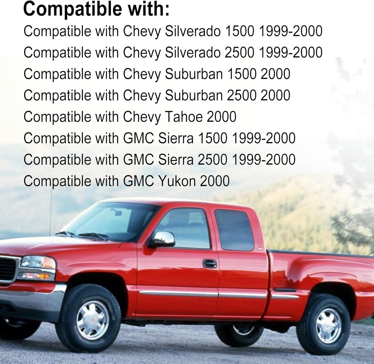 Ignition Switch Lock Cylinder and Pair Front Door Lock Cylinder with Keys Compatible with Chevy GMC Tahoe Yukon Silverado Suburban Sierra 1500 2500 1999-2000 Replace 704600 702912 598007