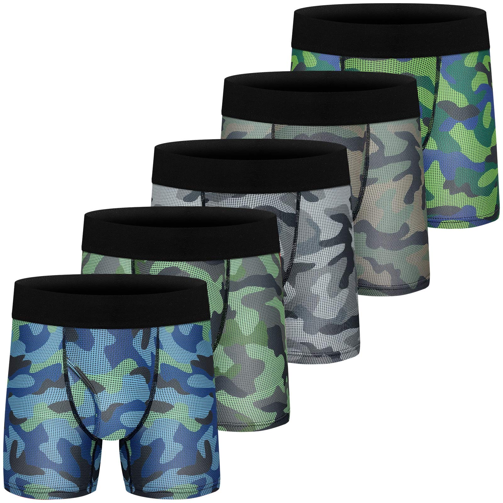 Boys Boxer Briefs Ultra Soft Tagless Cotton Toddler Underwear Breathable Mesh Performance Sport Big Boy Boxer Briefs with