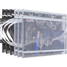 12 Pcs Double Layer Mesh Zipper Pouch Bags with Handles