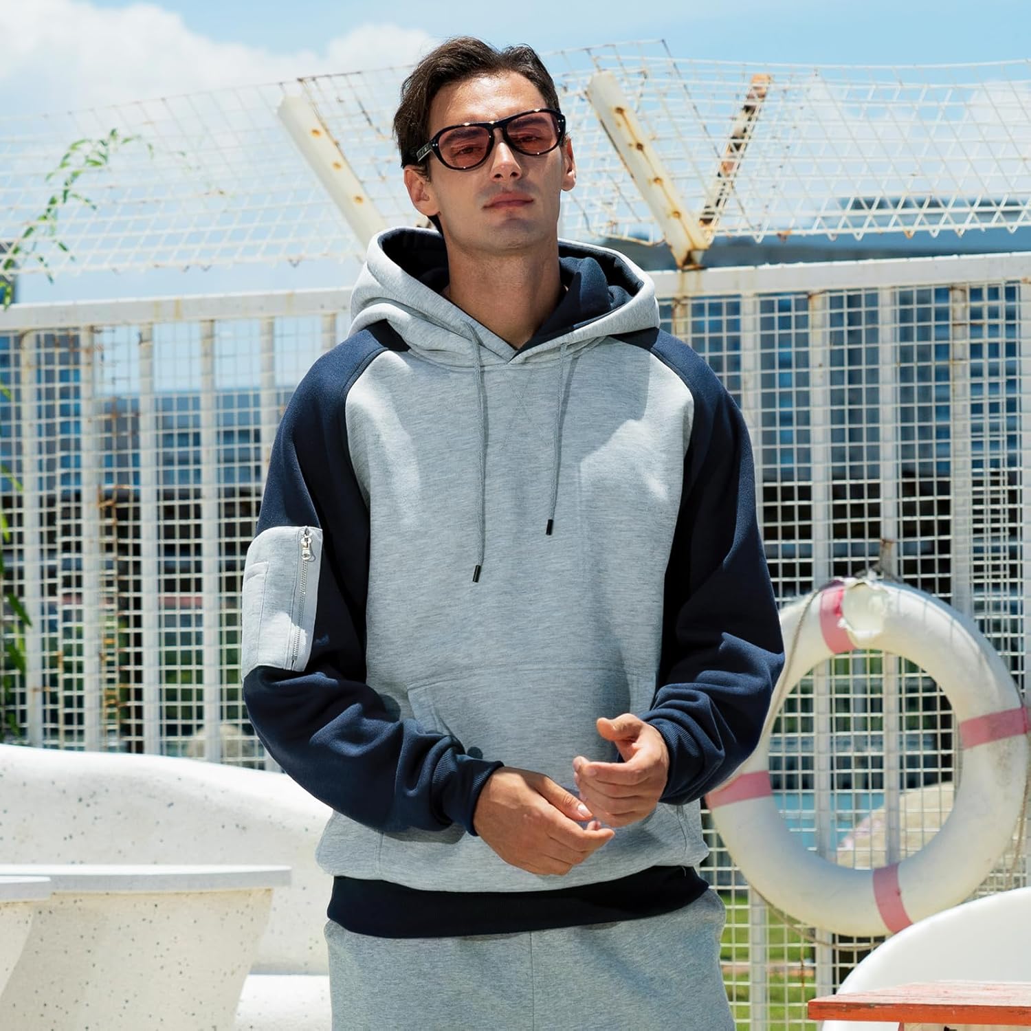 Mens Hoodies Fleece Drawstring Hooded Pullover Sweatshirts for Men with Pocket - Image 3