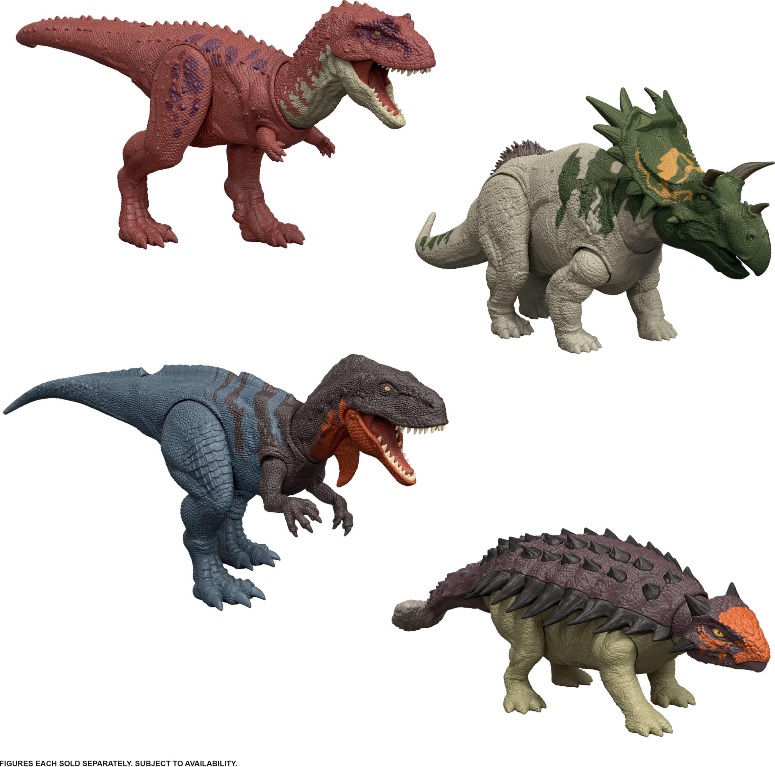 Mattel Jurassic World : Renaissance Méga Prédateurs Tyrannotitan Figurine de dinosaure avec 2 coups dévastateurs activés grâce à sa queue, jeu virtuel, JCL75 Mattel Jurassic World : Renaissance Méga Prédateurs Tyrannotitan Figurine de dinosaure avec 2 coups dévastateurs activés grâce à sa queue, jeu virtuel, JCL75