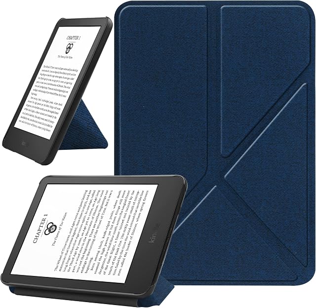 HoYiXi Case for 6-inch All-new Kindle 11th Generation 2022 Release Slim Leather Protective Cover with Foldable Stand Painted Shell - navy