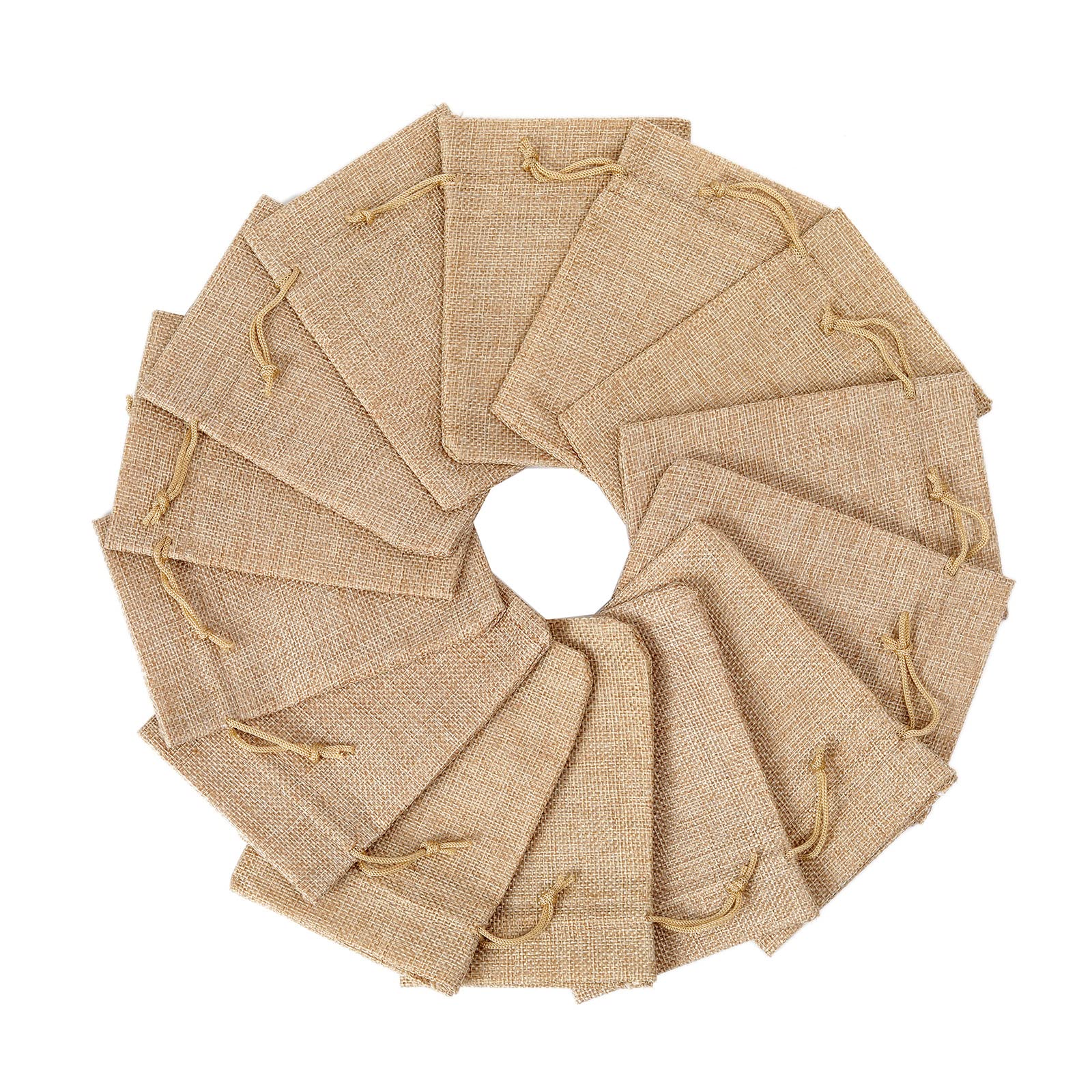 LUBINGSHINE 25 Sacchetti Iuta Regalo Con Cordino E Etichette - 10x14 Cm - Per Bomboniere, Gioielli, Fai Da Te