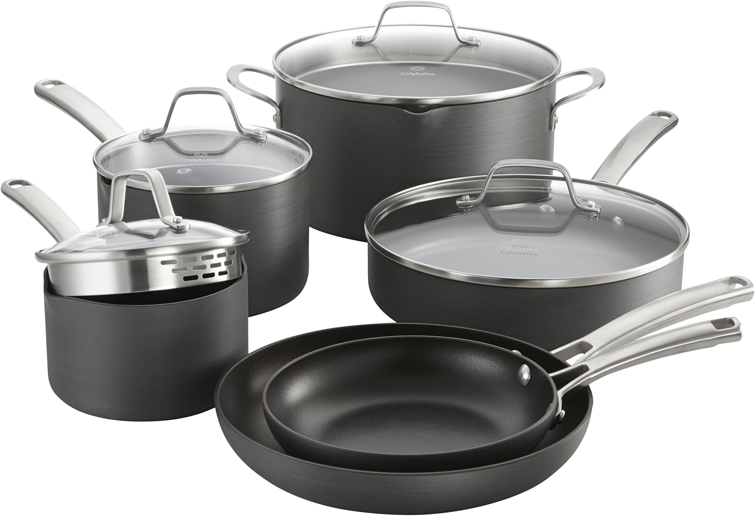 Classic Nonstick Cookware Set, 10-piece, Grey (1945597)