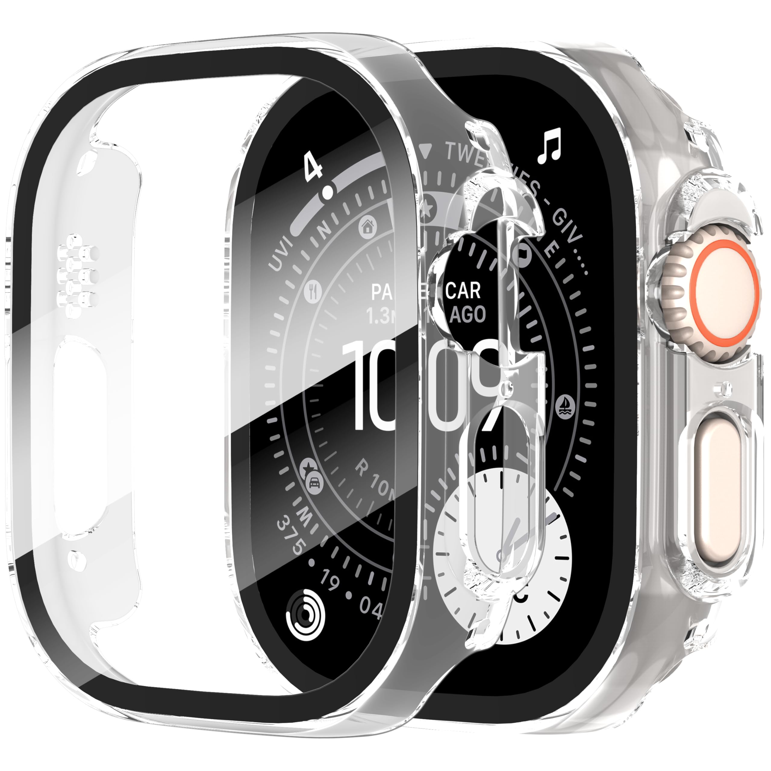 Diruite 2-Pack Screen Protector for Apple Watch SE 3/2/1 /Series 6 5 4 40mm Tempered Glass Case,All Around Hard Matte PC Protective Cover,Starlight Silver,40mm — view 25