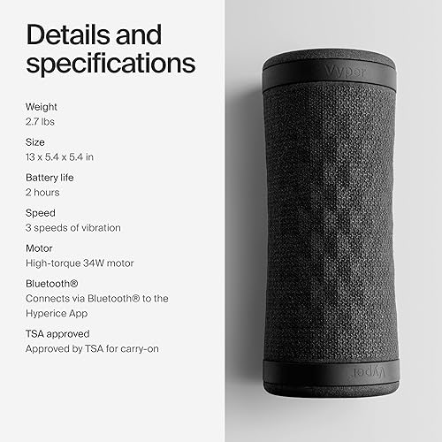 Miniatura 9 de Hypervolt Plus con Bluetooth ayuda a aliviar los músculos doloridos y la rigidez y Vyper 3 potente rodillo de espuma vibrante de alta intensidad,