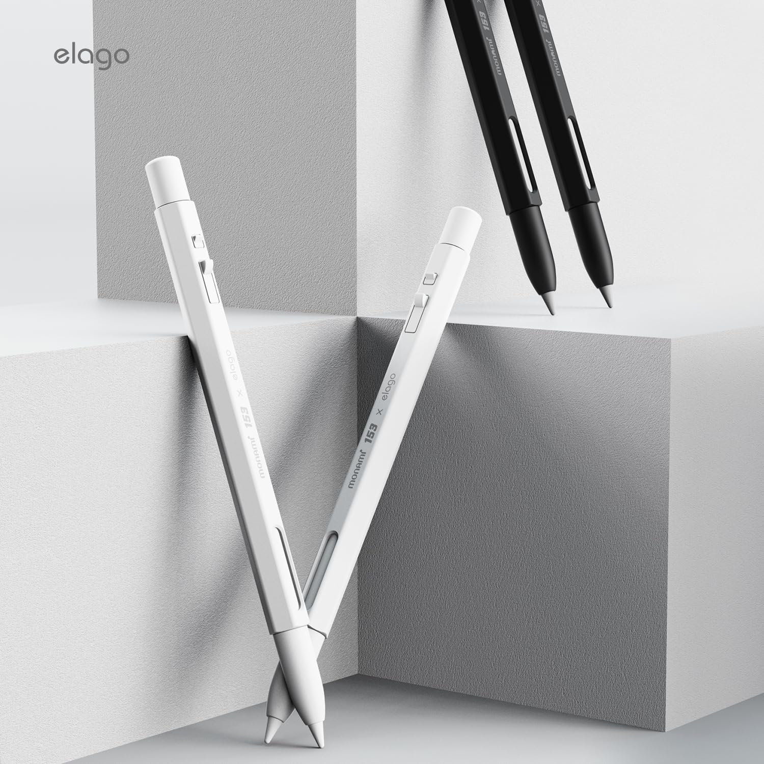 elago x MONAMI Compatible with Apple Pencil Pro Case & Apple Pencil 2nd Generation Case, Compatible with Magnetic Charging, Double Tap, Squeeze (Must Read Installation Instructions) (Pale White)