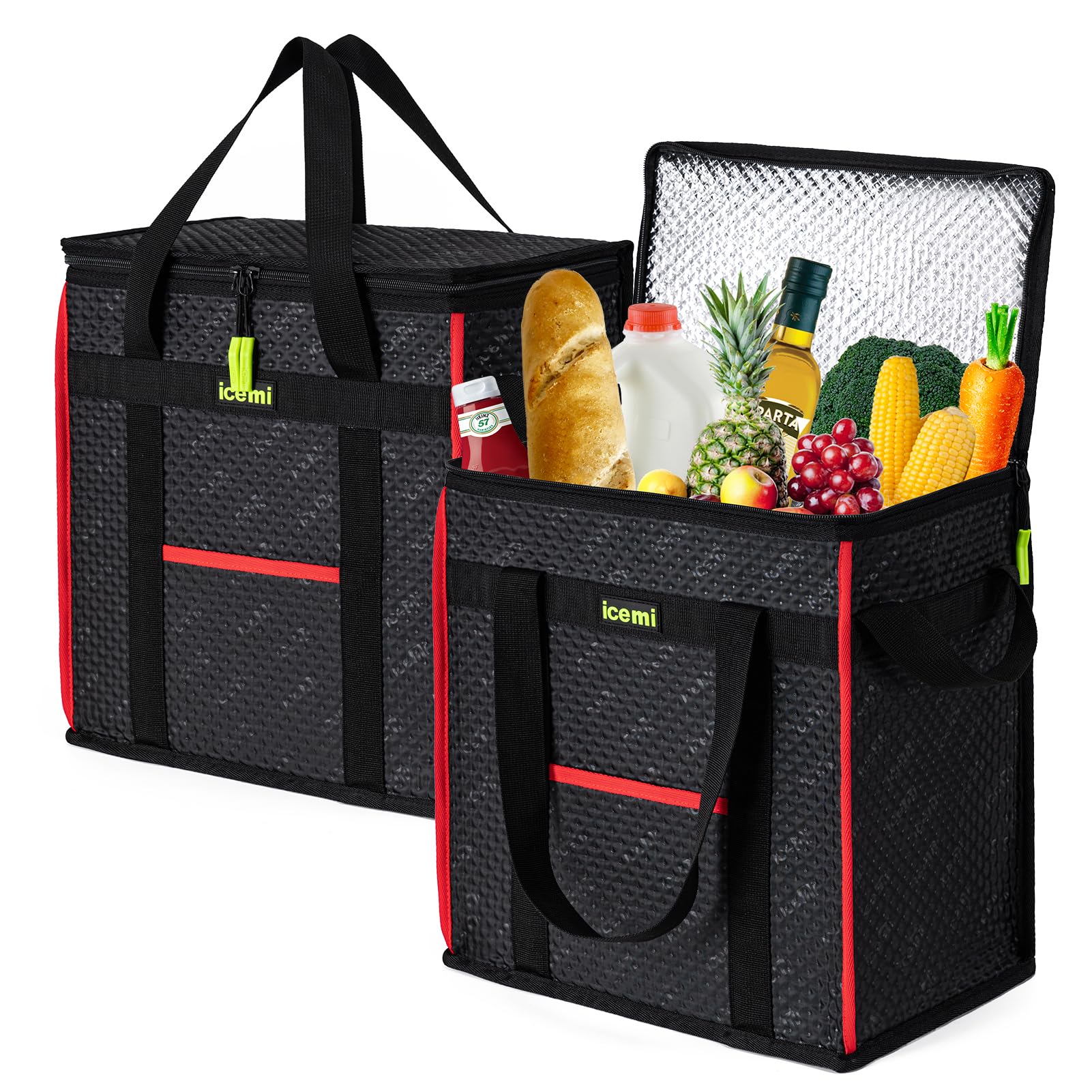 iceMi Insulated Reusable Grocery Bags, Premium Quality Cooler Bags insulated bag