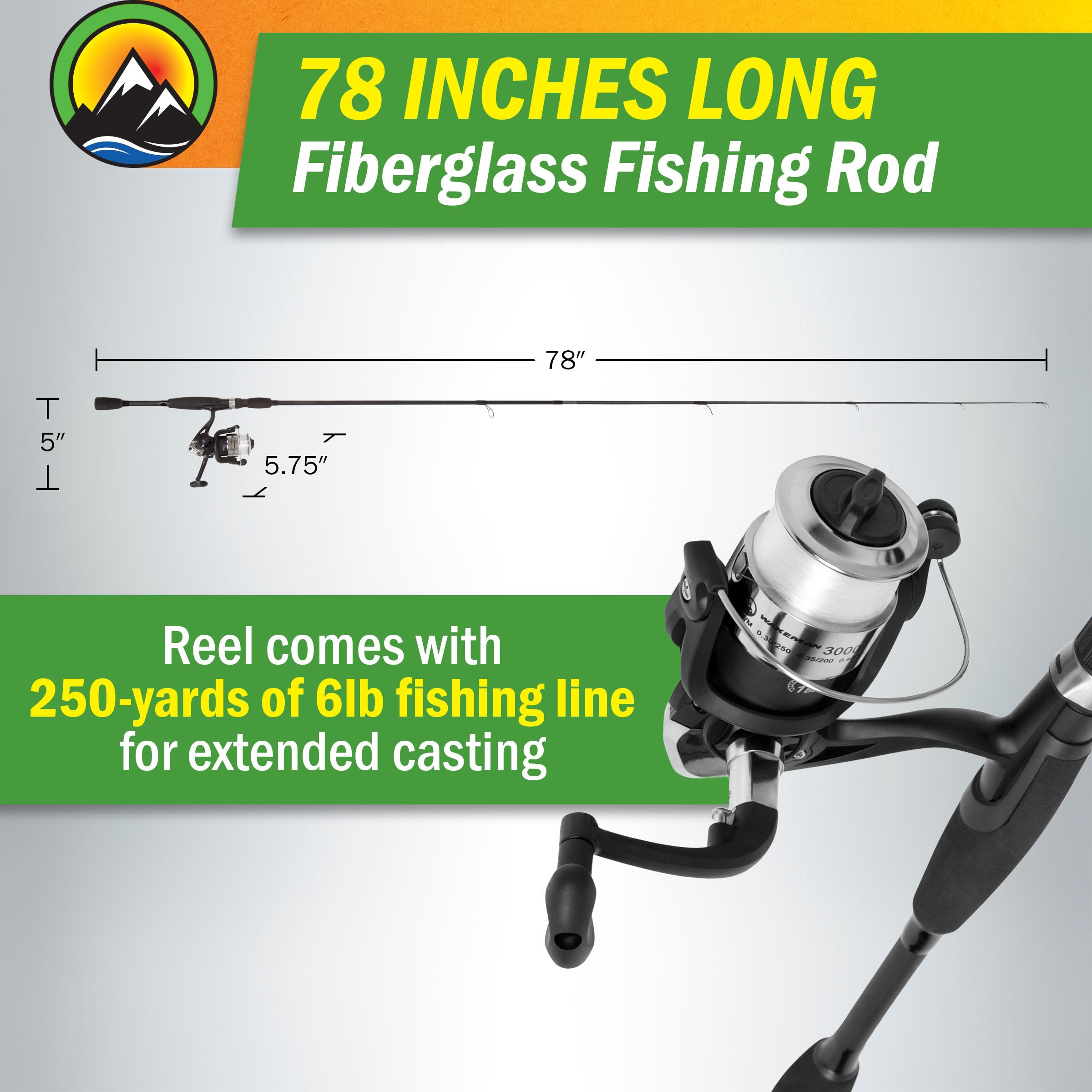 Amazon.com : Fiberglass Fishing Pole - Strike Series Collapsible Rod and  Spinning Reel Combo Gear for Catching Walleye, Bass, Trout, and More by  Wakeman (Black) : Sports & Outdoors