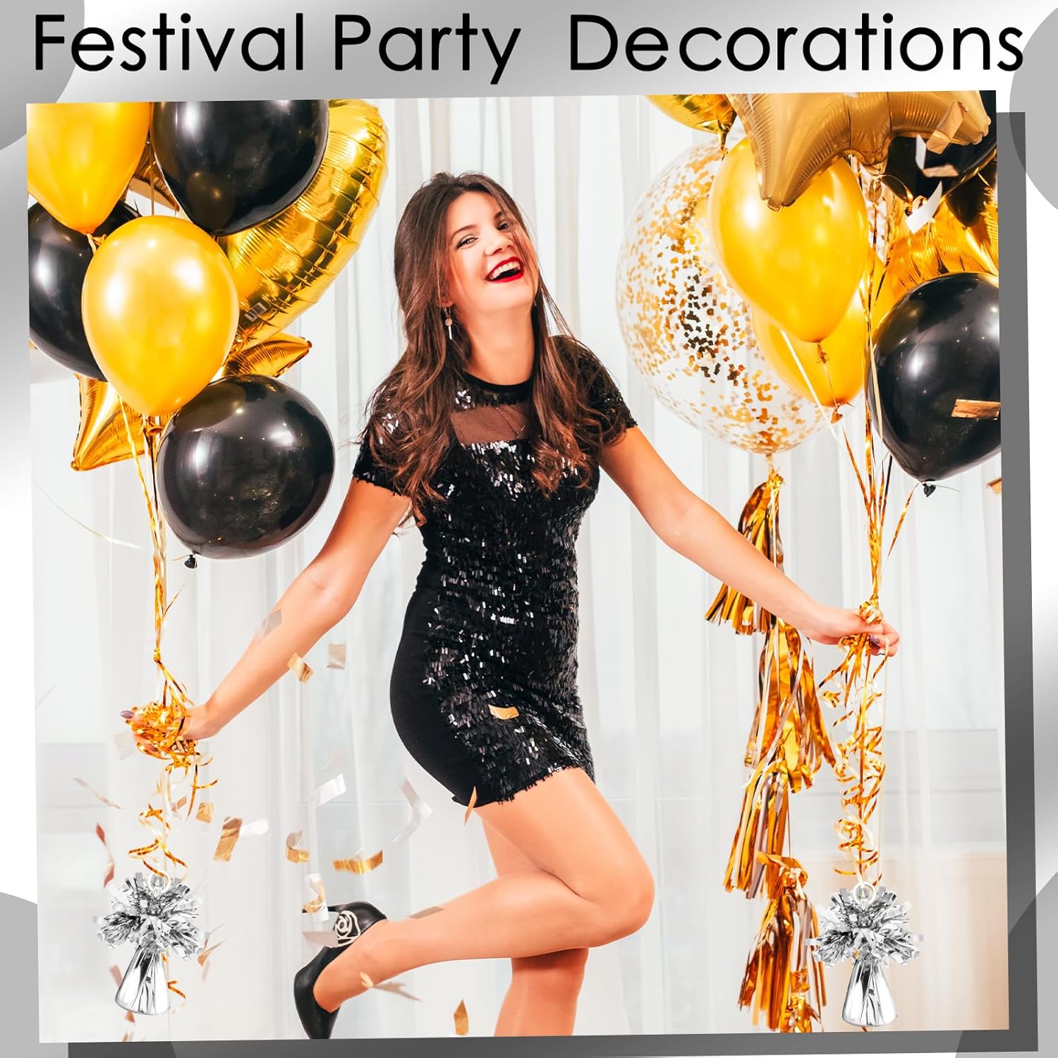 Shappy 60 Pcs Metallic Balloon Weights bulk Heavy Solid Anchor Balloon Holder Weights 5.3 oz Foil Table Centerpiece DIY Decor for Birthday Baby Shower Wedding Party Festival Decorations(Silver Color)