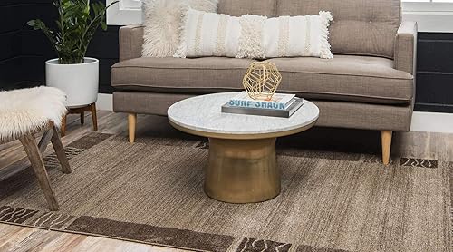 Miniatura 2 de Unique Loom Del Mar Collection - Alfombra rectangular Sarah (9 x 12 pies, color beige oscuromarrón)