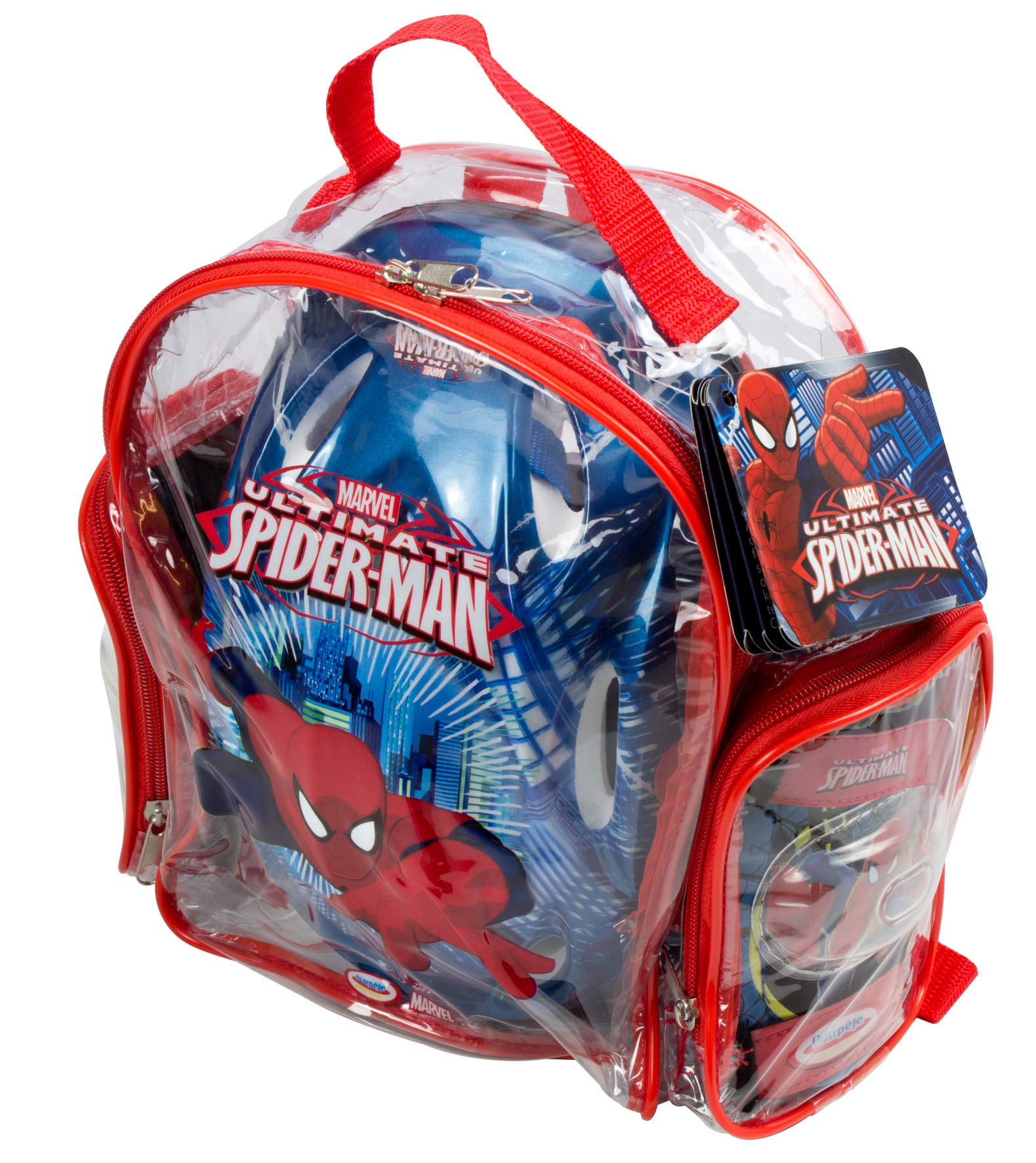 Spiderman Protective Helmet and Pads Set with Bag Buy Online in United