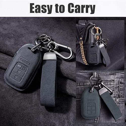Miniatura 6 de Funda para llavero Honda con cordón de gamuza para llavero, protector de llavero compatible con Honda Accord Civic CRV Pilot Odyssey Passport Smart