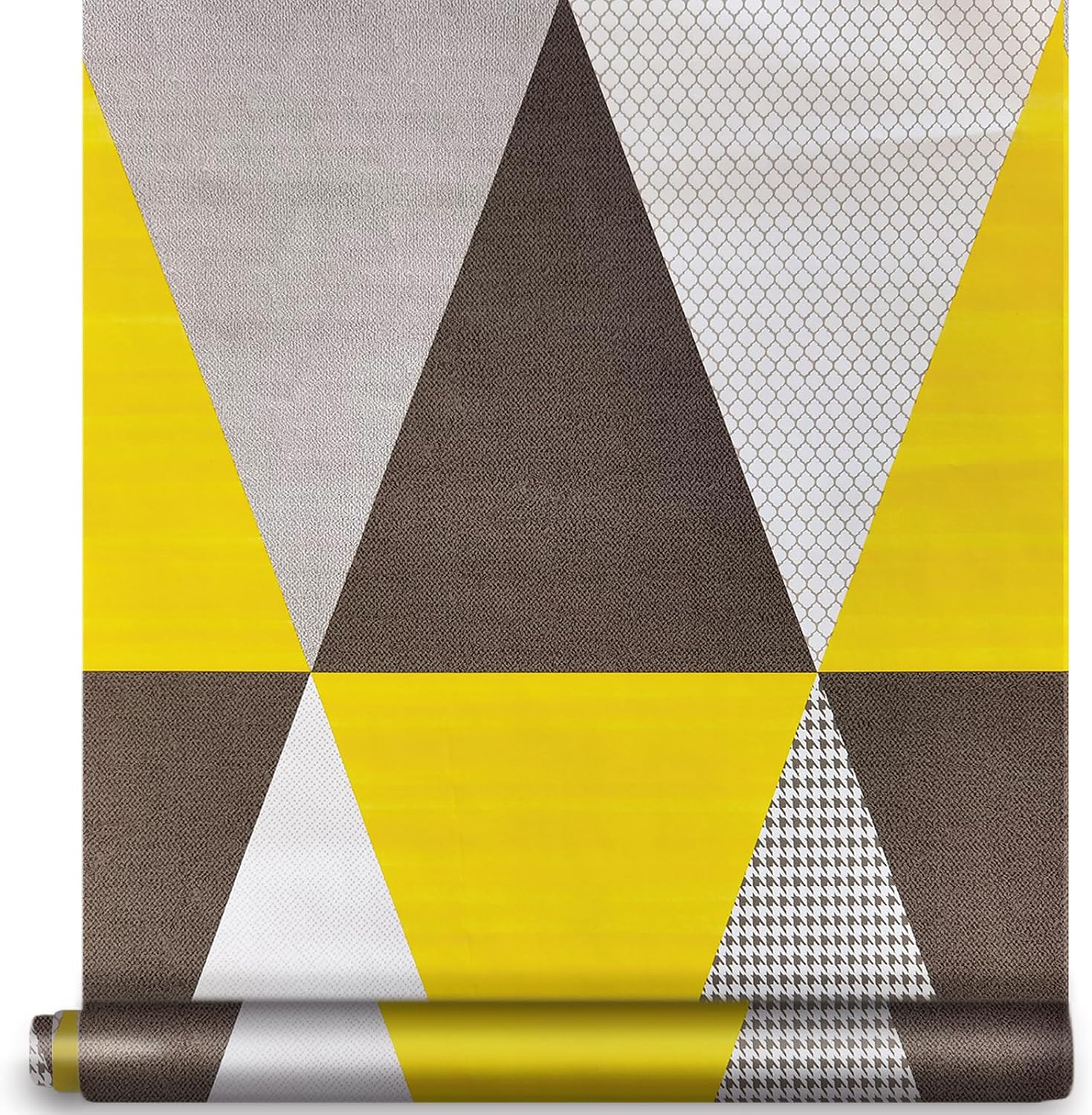 Geometric Triangle Peel and Stick Wallpaper 17.7"×9.8ft Gray Diamond Contact Paper Removable Self Adhesive Vinyl Decorative Film Drawer Shelf Liner for Furniture Renovation Home Decor