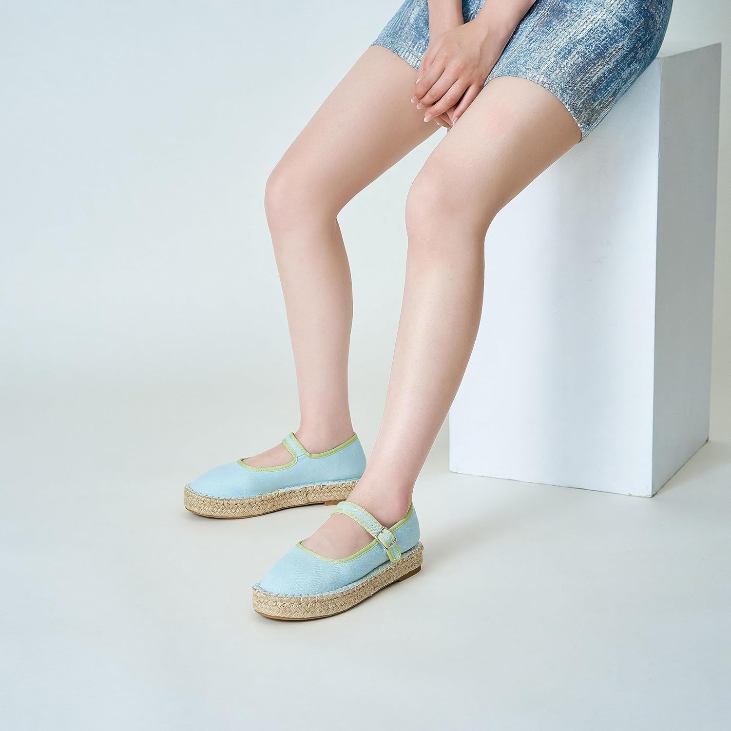 ATBELL Canvas Mary Jane Shoes for Women Cozy Closed Toe Espadrille Flats with Adjustable Strap Cute Daily Casual Fall Outfits Shoes - Image 7