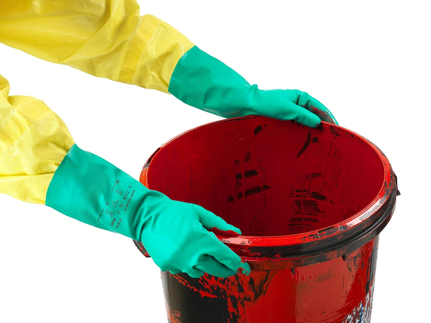 Ansell Sol-Vex II 37-676 Nitrile Glove, Chemical Resistant, Straight Cuff, 13" Length, 15 mils Thick, Small (Pack of 12 Pairs)