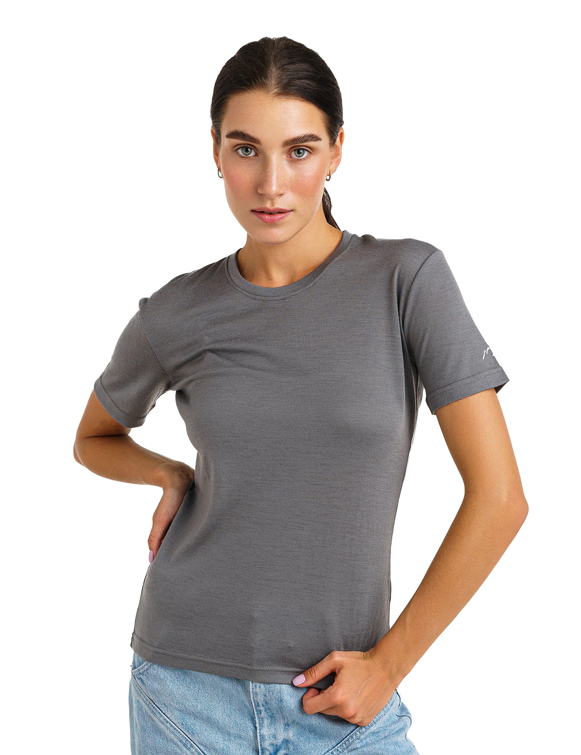 Merino Damen Base Layer (L, Perfect Gray)