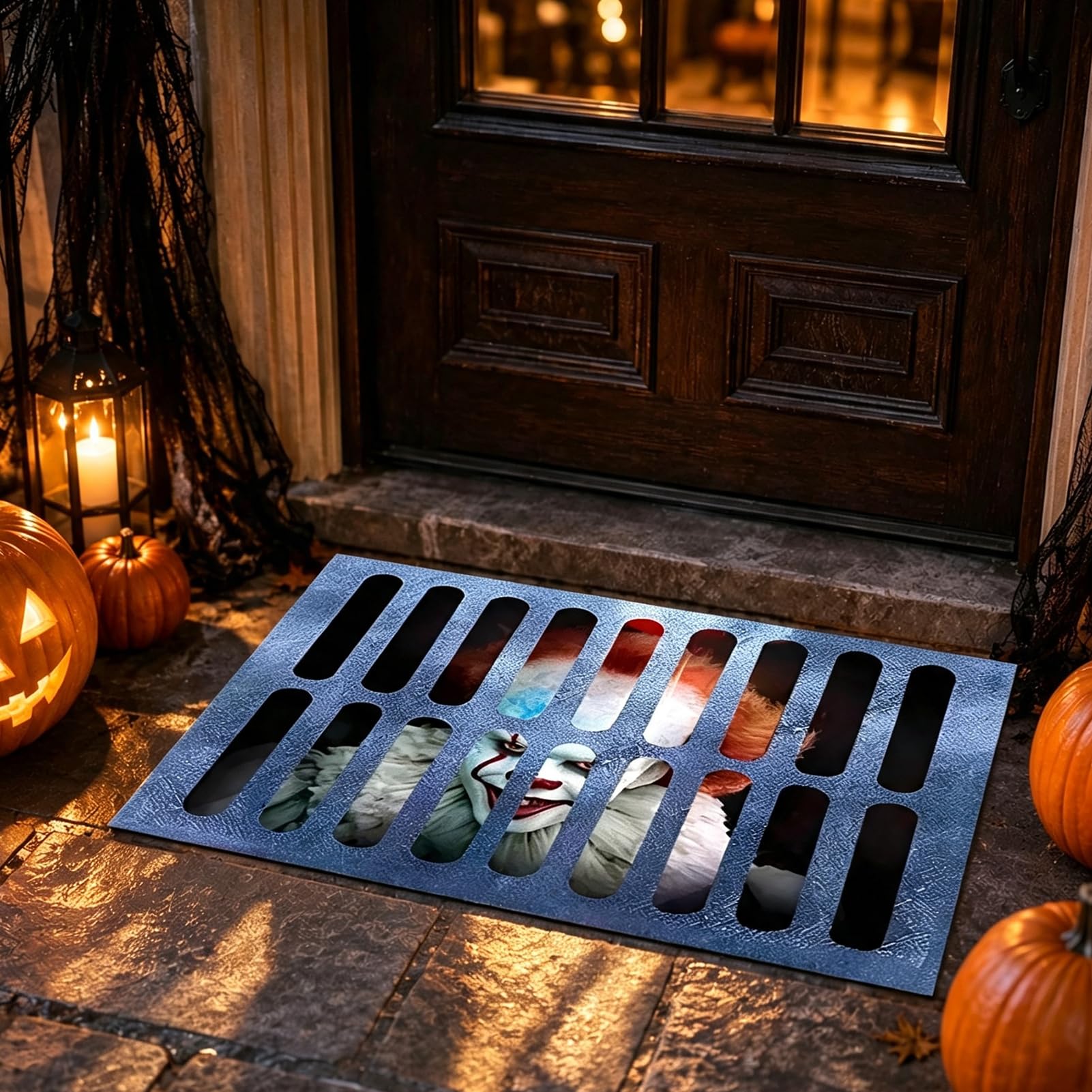 Halloween Clown Door Mat: 60x40cm Scary Clown Floor Mat Indoor Outdoor