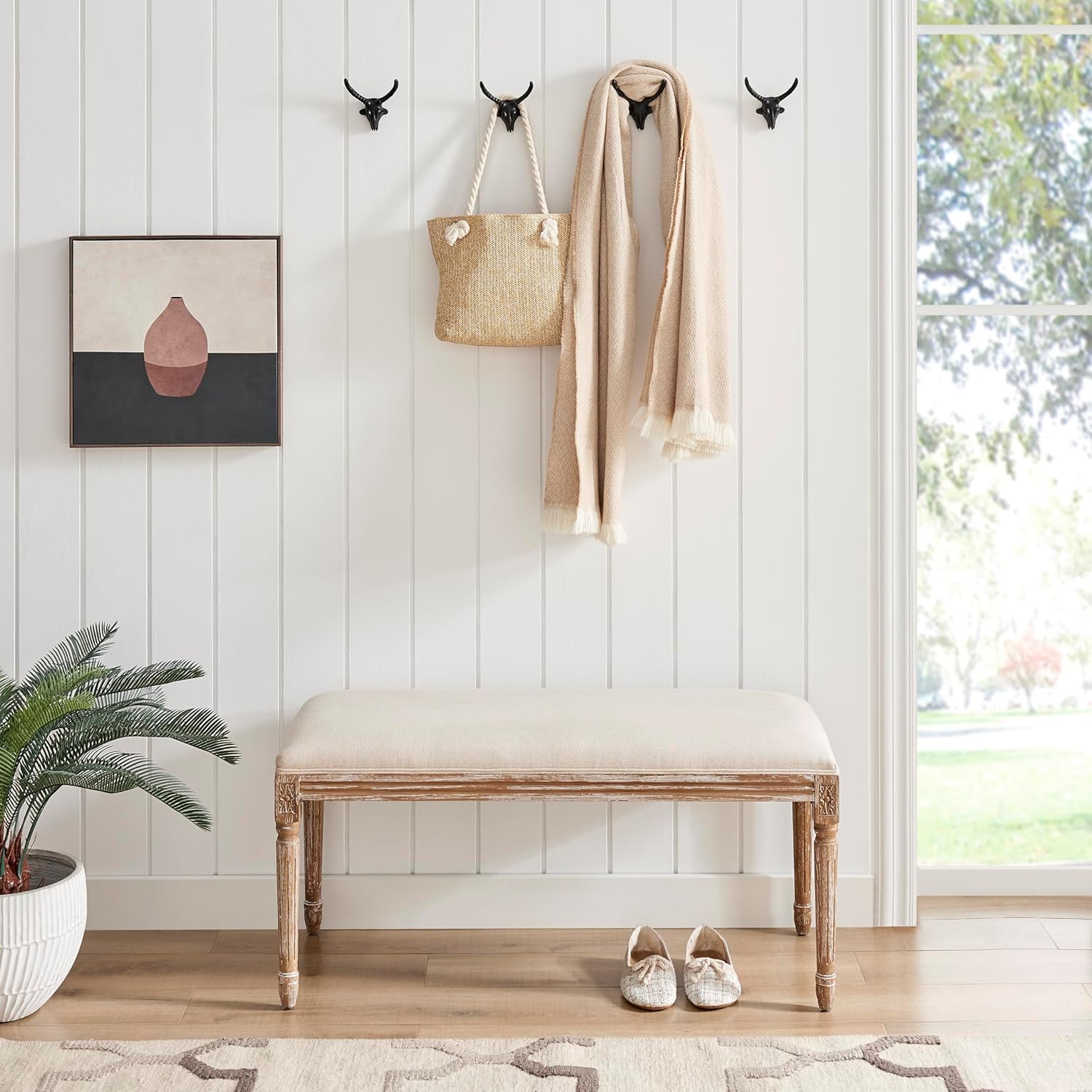 Danya B 4 Piece Black Cast Iron Goat Head with Horns Decorative Wall Sculpture Figure Utility Hook Set