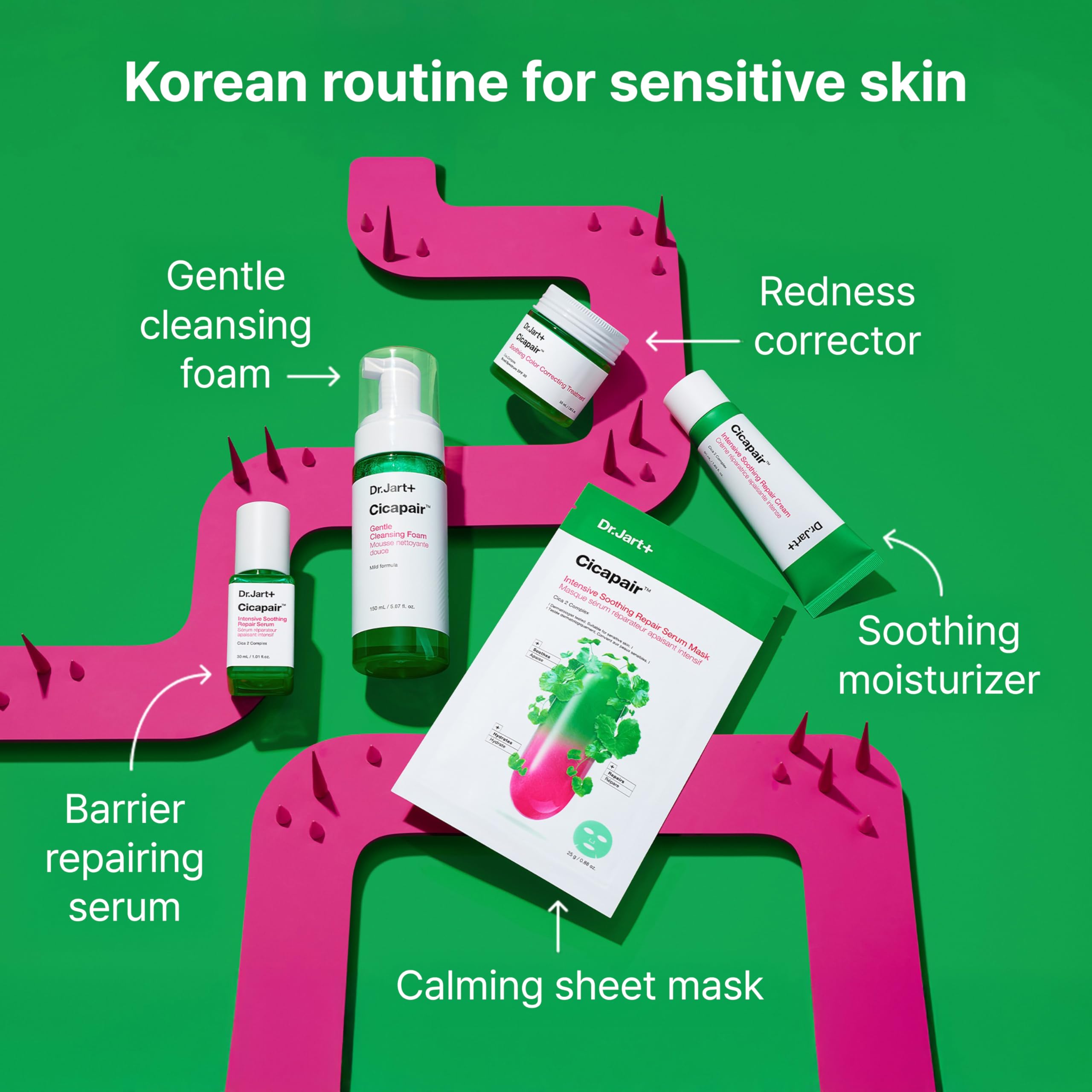 Dr.Jart+ Cicapair Sensitive Skin Korean Face Serum for Redness and Barrier Repair with Centella Asiatica | Korean Skin Care, 1.01 Fl Oz