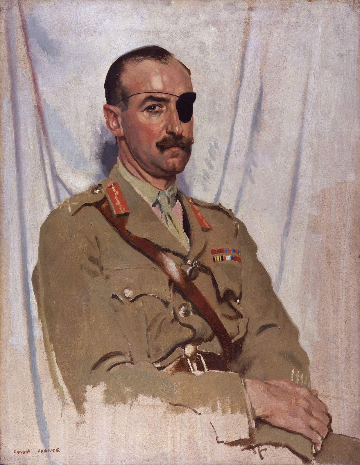 Sir William Orpen, R.A, R.H.A. Sir Adrian Carton de Wiart National Portrait Gallery - London 24" x 18" Fine Art Giclee Canvas Print Reproduction (Unframed)