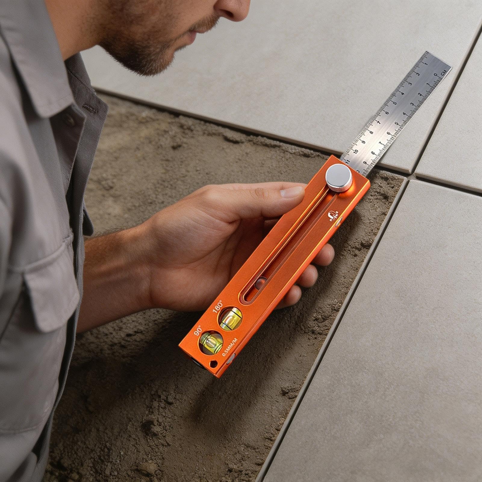 Linijka Ciesielska Aluminiowe Narzędzie Do Pozycjonowania I Znakowania | Wielofunkcyjna Linijka Traserska I Poziomująca Do Konstrukcji, Mebli, Szafek, Drzwi, Półek, Blatów, Ścian Dla Stolarzy I Ci