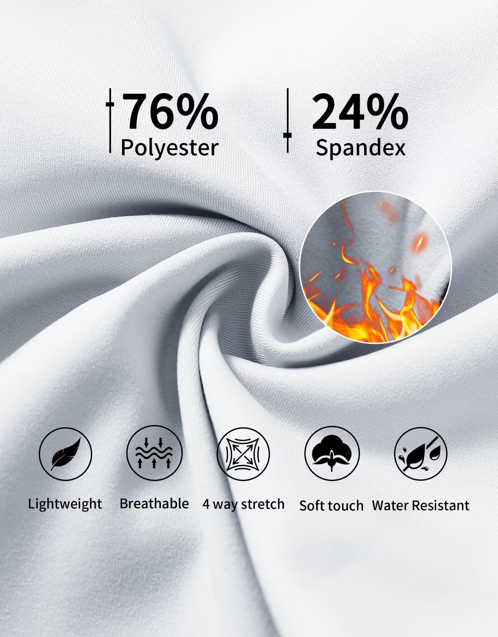 M MAELREG Fleece-Jogginghose für Jungen, dehnbar, wasserabweisend, Golf-Jogginghose für Jungen, mit Reißverschlusstaschen, athletische Trainingshose