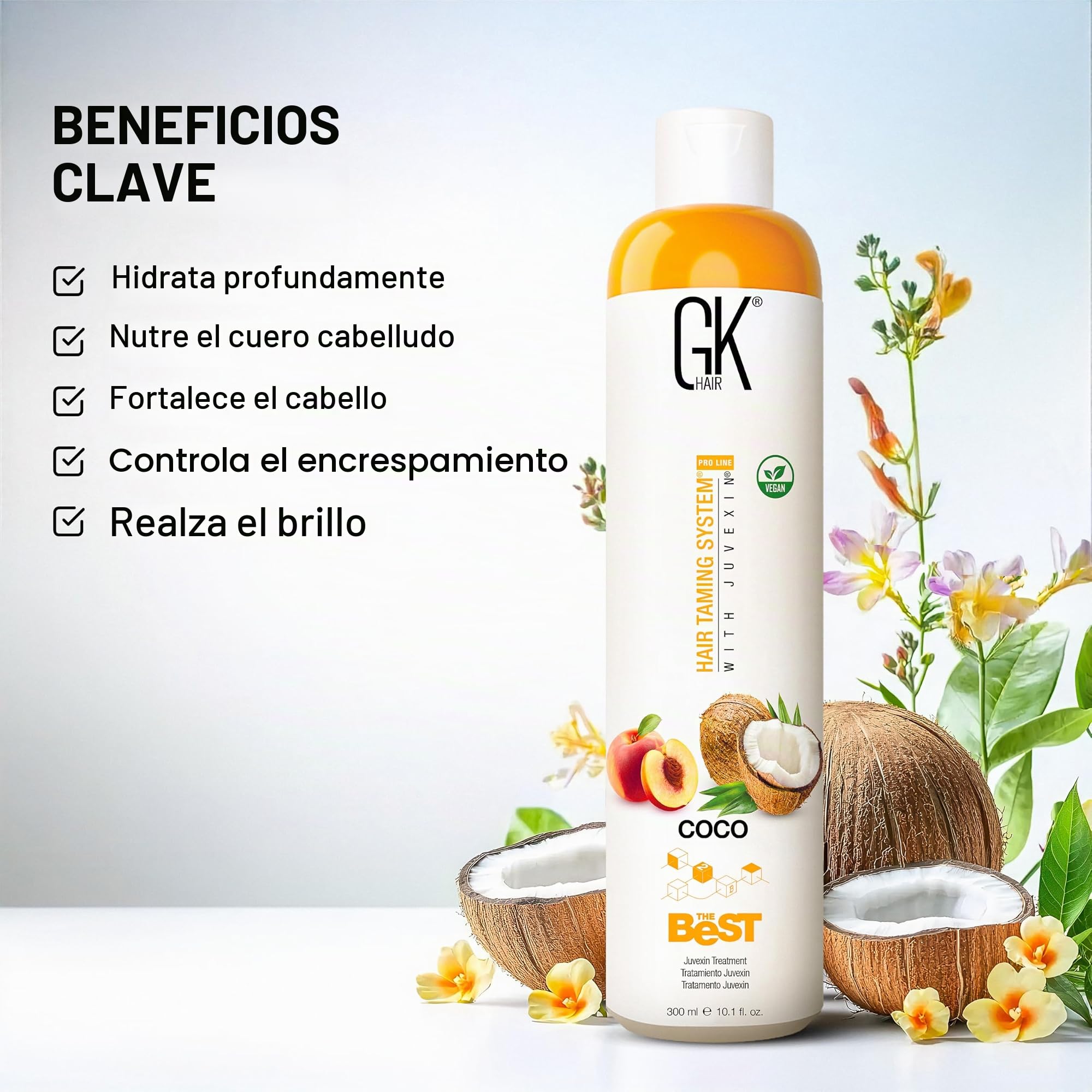 GK HAIR Global Keratin The Best COCO Professional Hair 300ml miglior kit professionale per capelli Trattamento lisciante e levigante per un naturale setoso e liscio