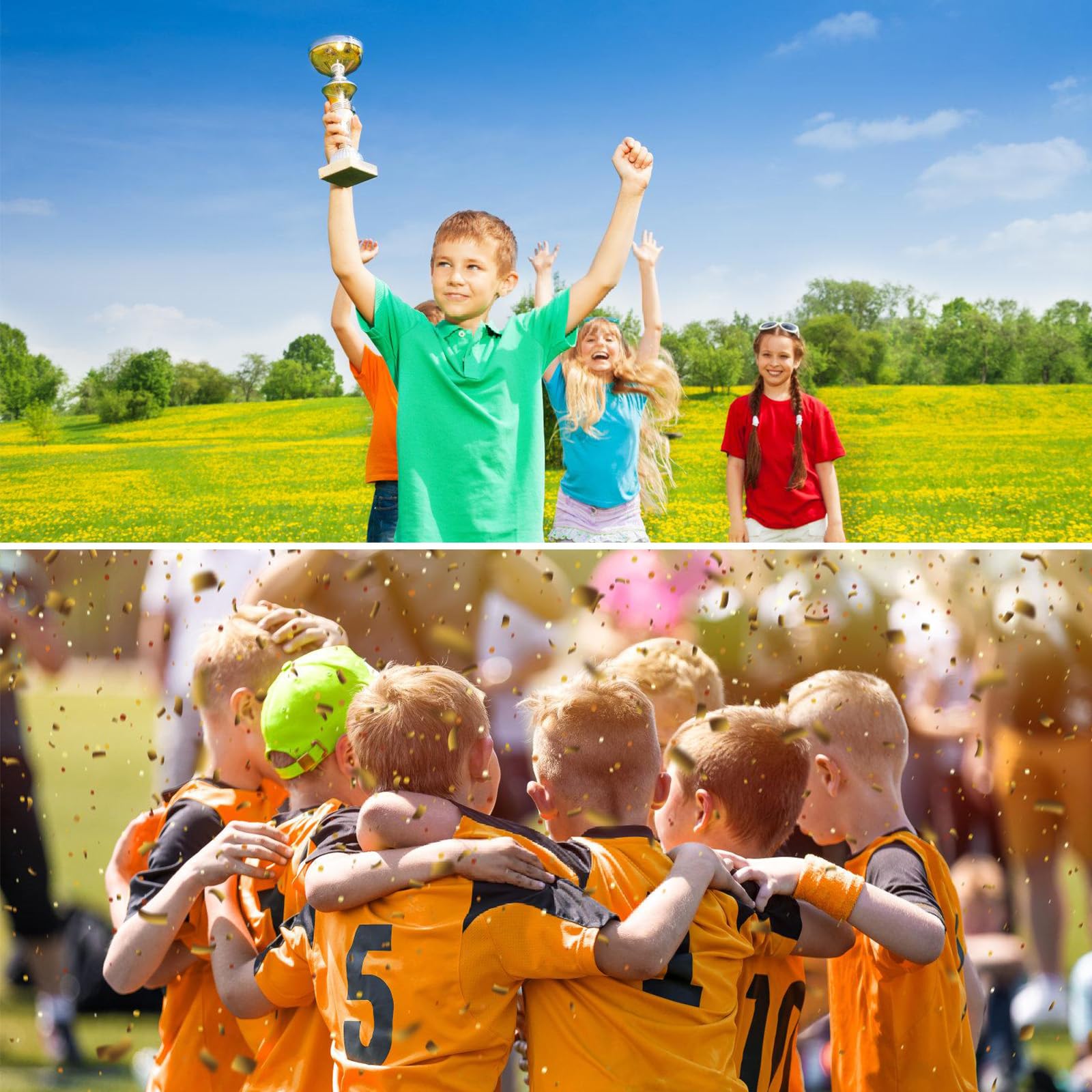SUNOYA Coppa per Trofei, 12PCS Coppe e Trofei Calcio, Coppa Trofeo Bambini, Plastica Trofeo Placcata, Coppe e Trofei Personalizzati per i Premi Sportivi del Calcio e i Gala di Premiazione