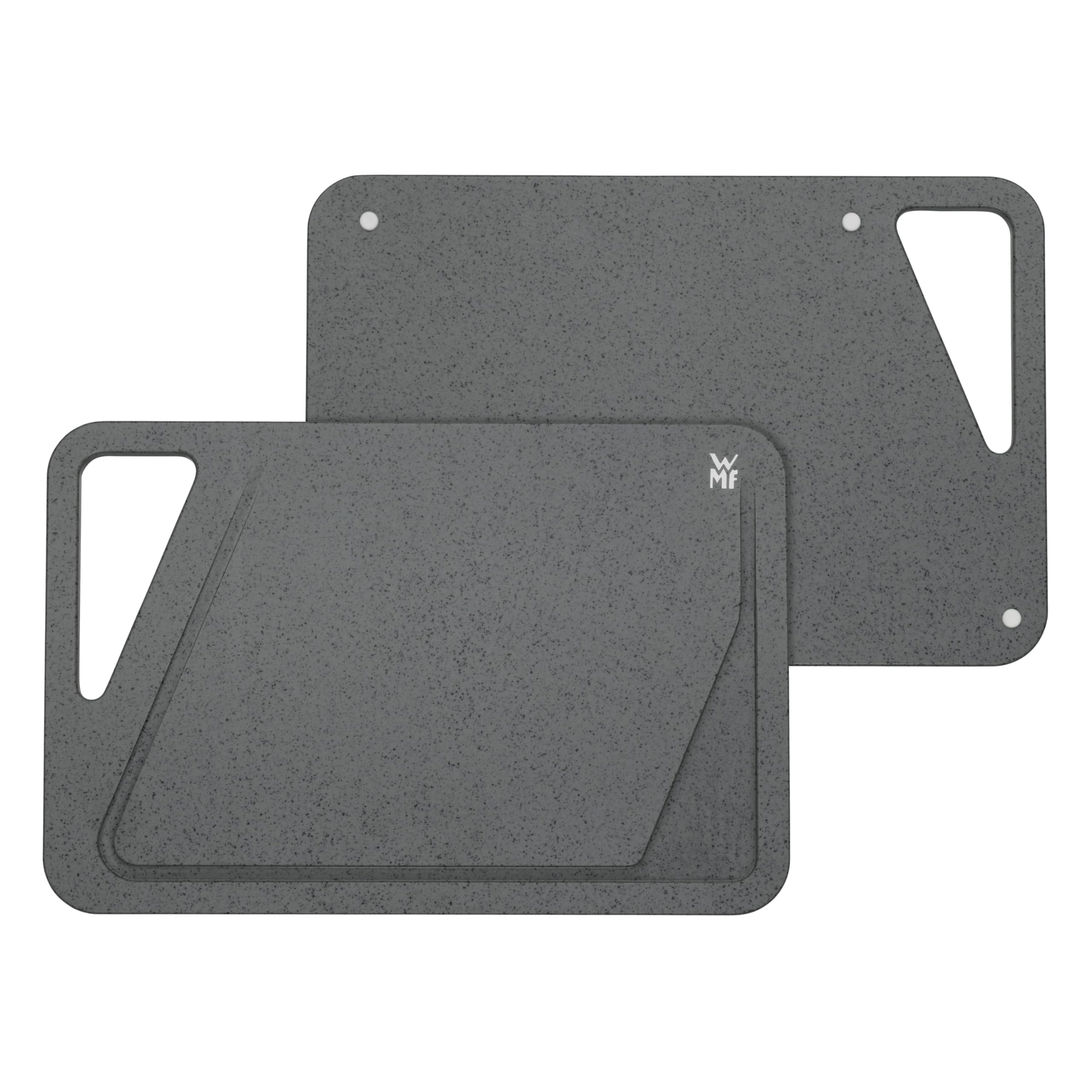 WMF - Tabla de Cortar Rectangular de Plástico, Libre de BPA, con Ranura para Jugos y Base Antideslizante, gris 38 x 25 cm