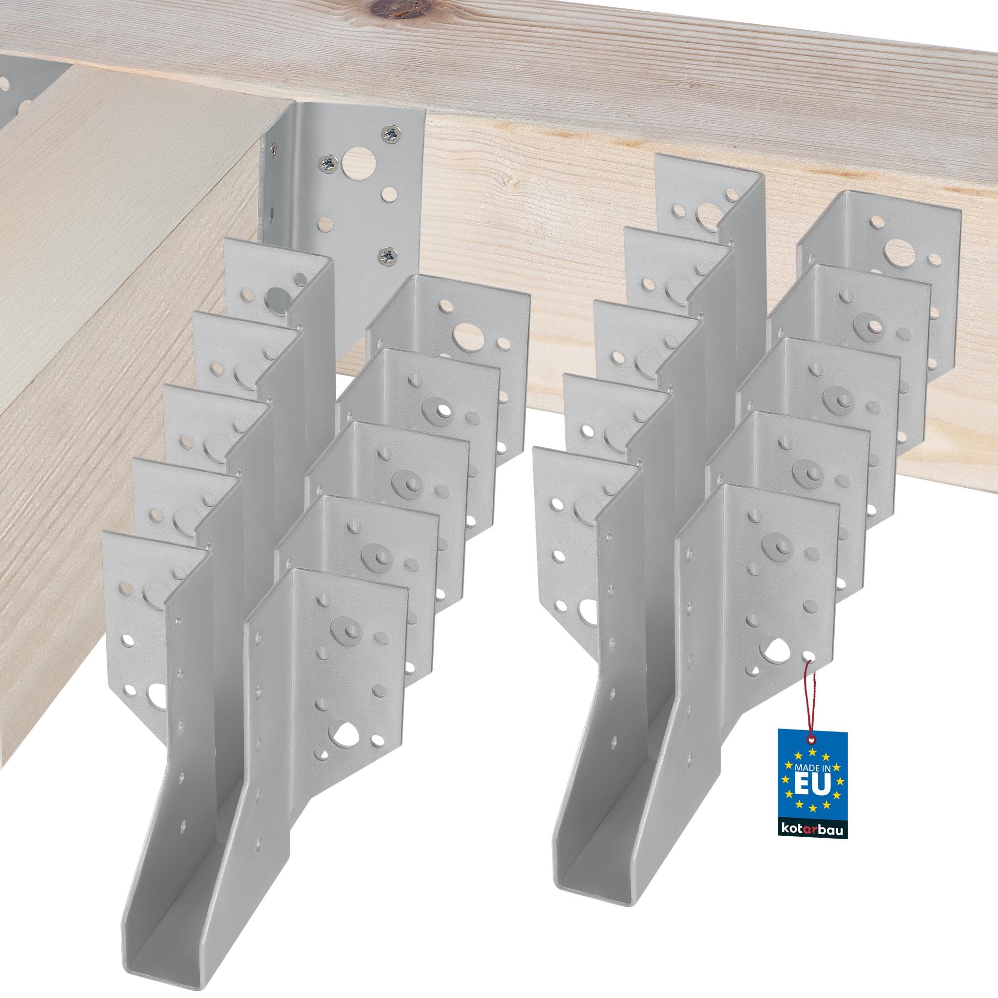KOTARBAU Set di 10 scarpe per trave, 25 x 117 mm, connettori in legno in acciaio zincato