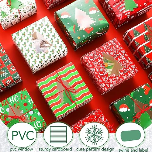 Miniatura 6 de 120 cajas de galletas de Navidad a granel de 5 x 5 x 3 pulgadas con ventana de PVC para árbol de Navidad, cajas de cupcakes de Navidad con