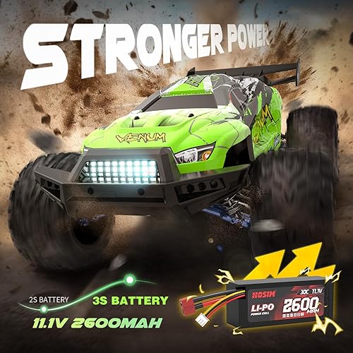 Miniatura 2 de Hosim VENUM Mini 18 RC Cars para adultos rápido 80+KMH, camión de control remoto 4X4 todo terreno, impermeable, 2.4GHZ, todoterreno, grado afición,