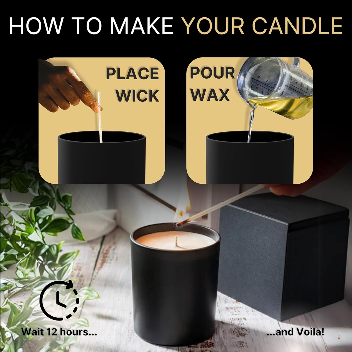 Jars 14 oz - Empty candle jars making candles - bulk candle jar Bulk - Glass candle jars lids - Candle Vessels Candle Making - Empty candle vessels lids, Candle Vessel Bulk, (6pcs) (14oz)