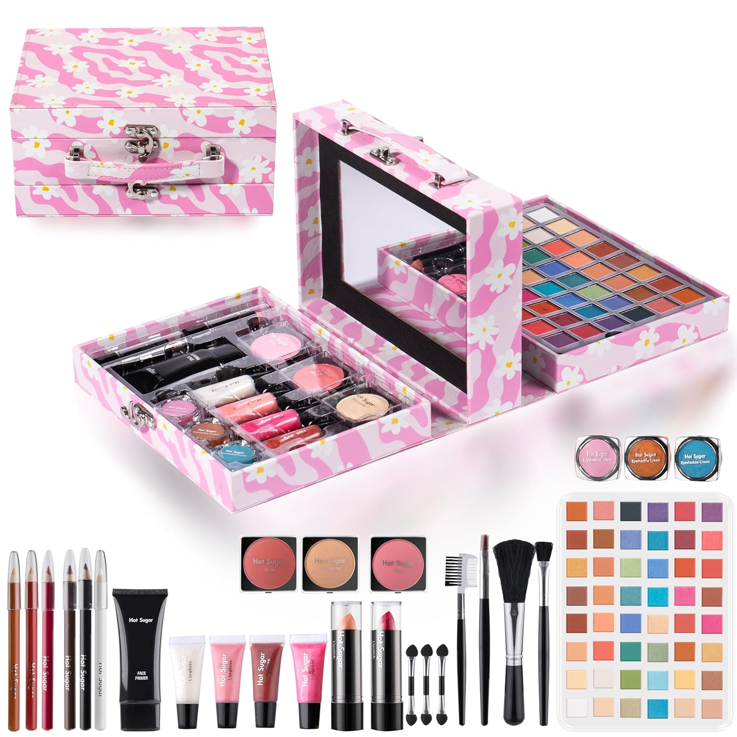 Hot Sugar Makeup Kit for Girls 13-15, Birthday Christmas Makeup Gift Set for Teens 16-18, All in One Beginner Makeup Kit for Women Full Kit (Blue Diamond)