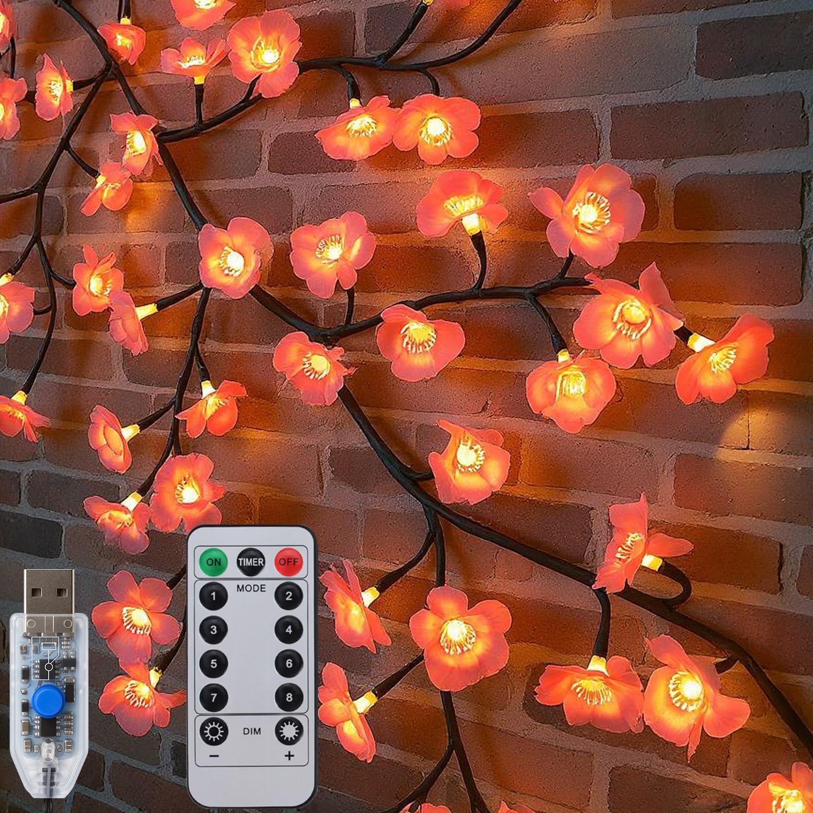 Ghirlanda natalizia da 150 cm con luci a LED, decorazione natalizia, ghirlanda natalizia artificiale con fiori, decorazioni per l'albero di Natale | Leroy Merlin