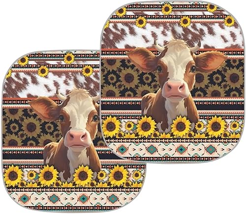 Miniatura 8 de FUIBENG Juego de 2 parasoles para parabrisas de automóvil, diseño de girasoles y mariposas, diseño de mariposa, accesorio universal para el interior