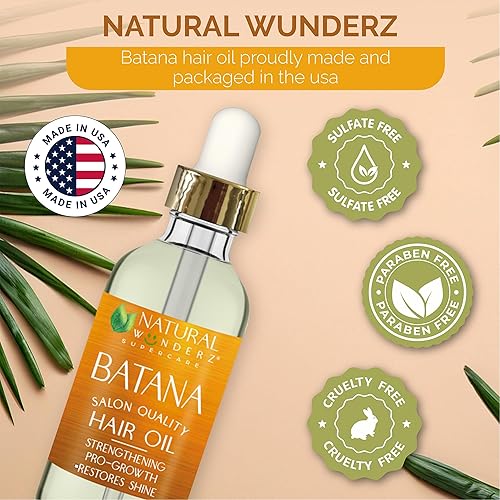 Miniatura 6 de Natural Wunderz Aceite para el cabello Batana - Mezcla nutritiva con aceites de batana, argán y jojoba - Apoya el crecimiento del cabello, brillo y