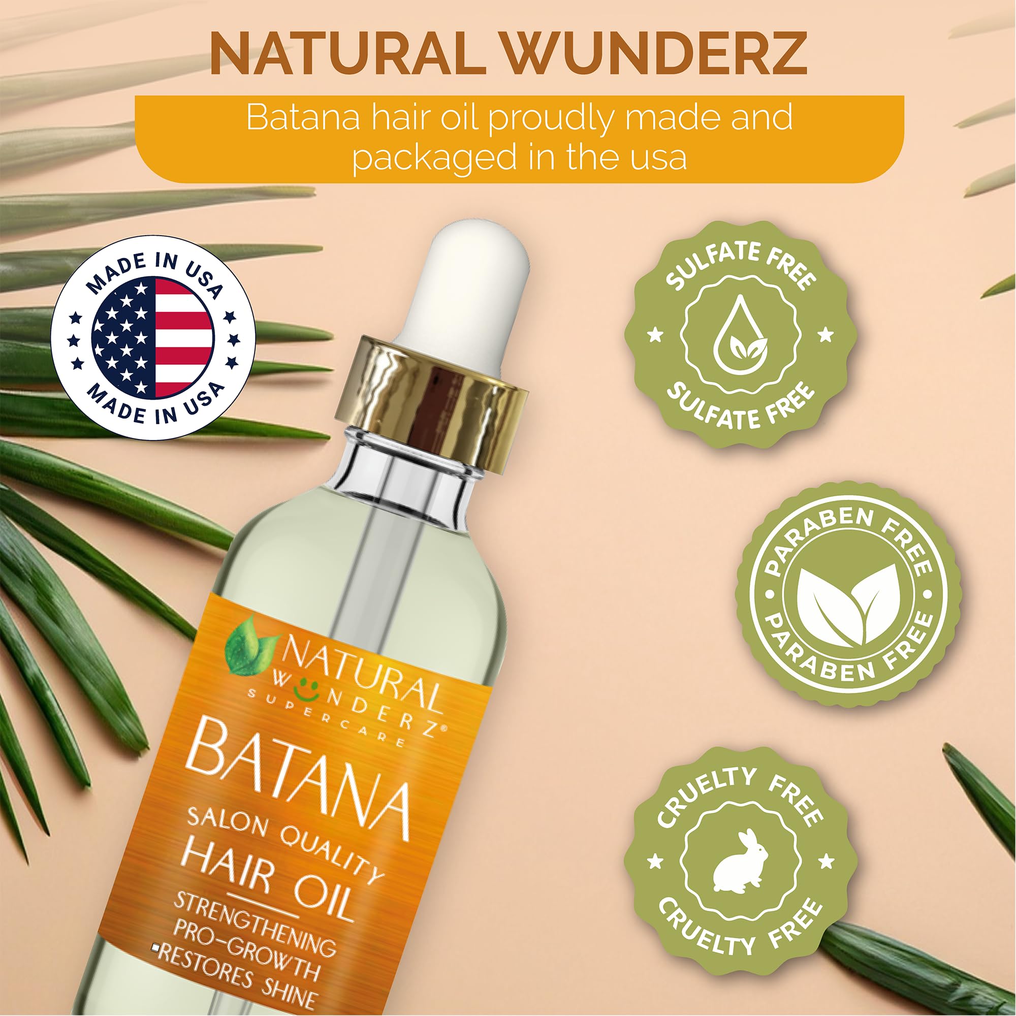 Amazon.com: Natural Wunderz Batana Hair Oil – Nourishing Blend