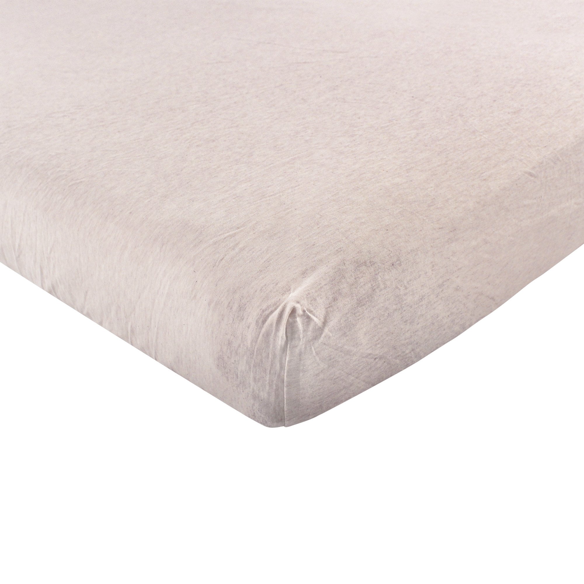 Hudson Baby Unisex Baby Cotton Fitted Crib Sheet, Oatmeal Heather, One Size