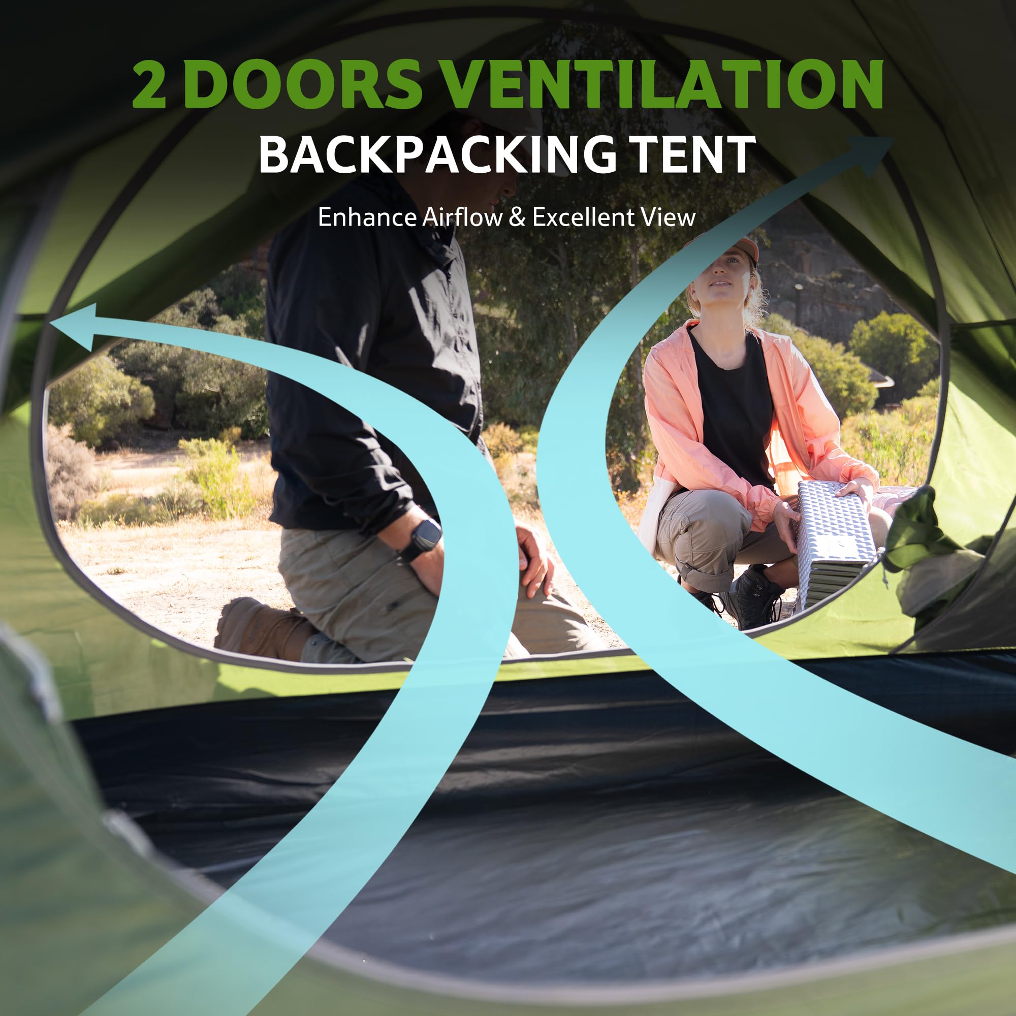Naturehike Bleik Ultralight Kuppelzelt Wasserdicht (3000mm) Zelt 2-3 Personen Leichtes Zelte für Camping, Wandern & Trekking