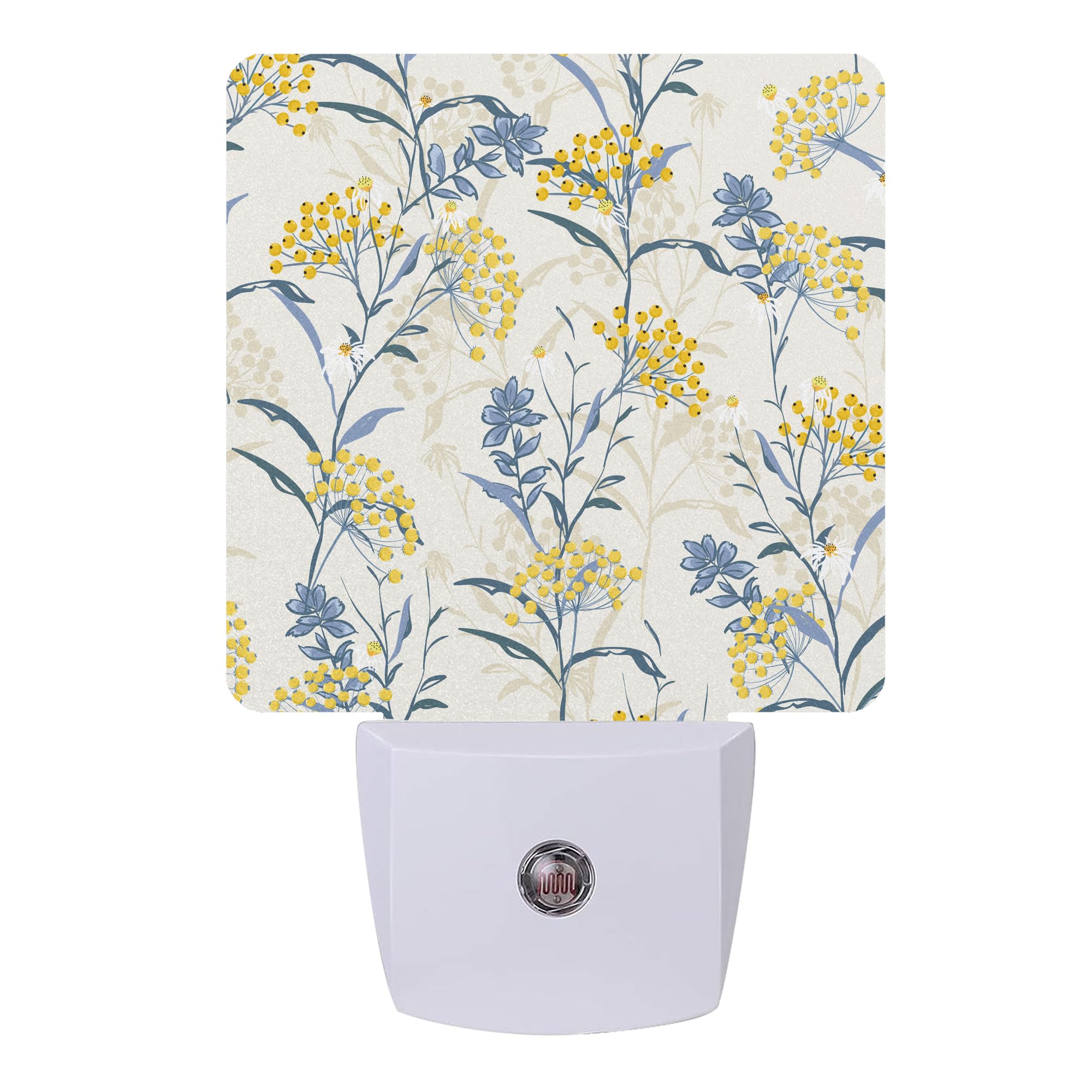 Vintage Flower Beige Night Light Night Lights Plug into Wall with Dusk to Dawn Sensor Lamp for Bedroom