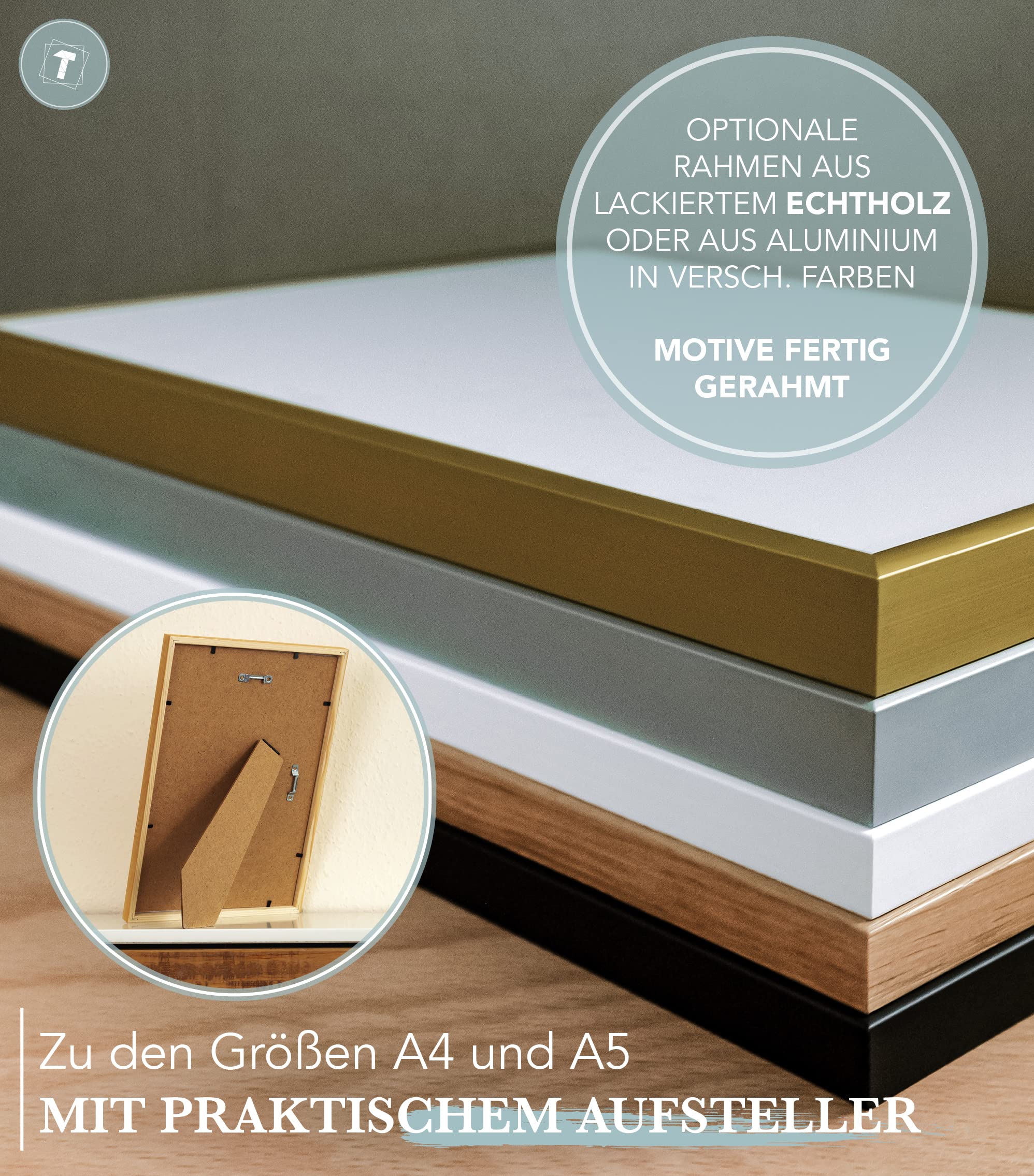 Papierschmiede® Mood Poster Set Italian Orange, Gerahmte Bilder (Rahmen: Farbe wählbar), Wohnzimmer Deko Schlafzimmer, 2x DIN A2 und 4x DIN A3, Italien Toskana Urlaub Amore