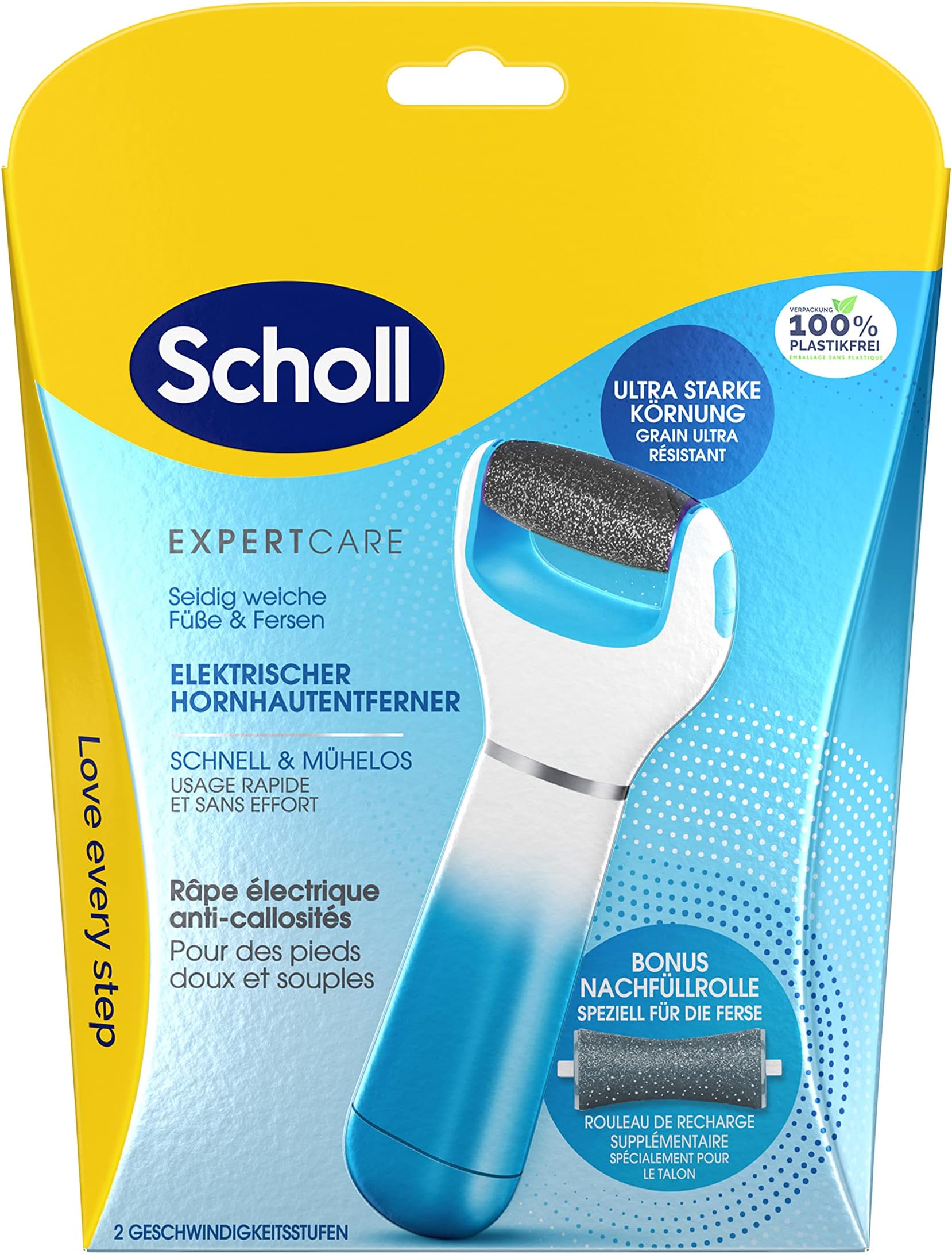 Scholl Expert Care Callus Removal for Silky Soft Feet, Electric Callus Remover Quick & Effortless (with Sea Minerals Roll for Precise Results, 1 Device Including Roll) 1 Piece (1 Pack)