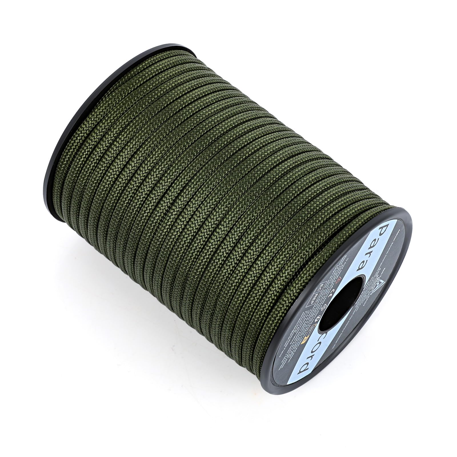 AiQInu Paracorde 4mm, 30m Corde Escalade, 9 Brins Corde en Nylon Résistance 250kg, Paracord Multifonction pour Escalade, Camping, Randonnée et Bobine pour Bracelet,Vert Militaire