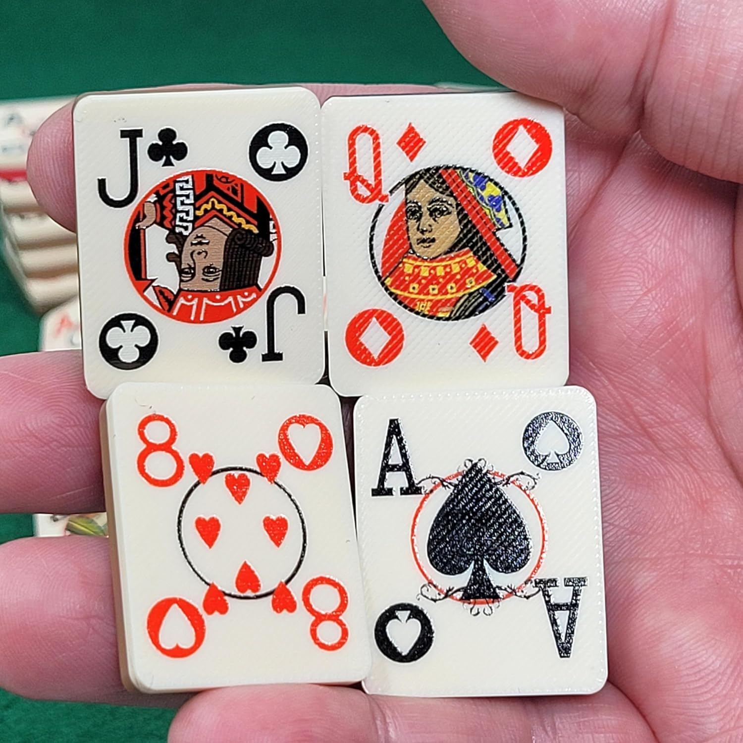 Poker Playing Cards on Plastic Tiles - Standard Deck of 52 Cards w/2 Jokers. Red, Black, Blue or Brown Back Two-Tone. Cardian Brand