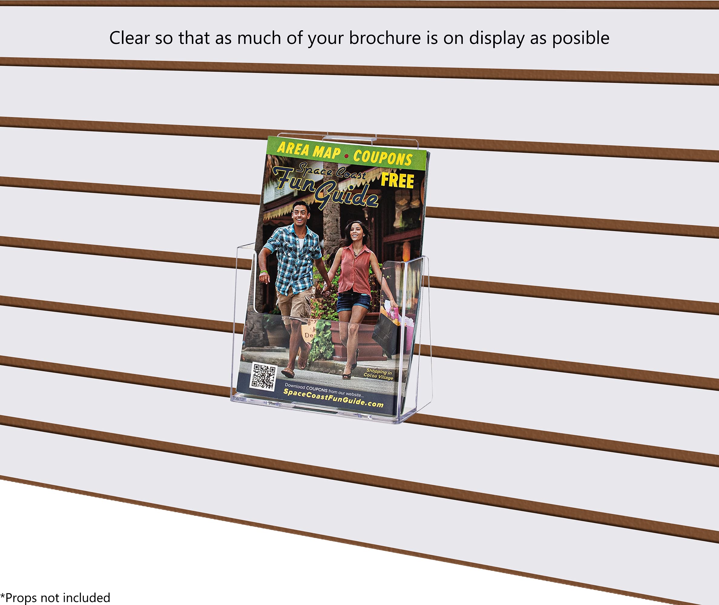 Slatwall Brochure Holder for 5.5 Inch Wide Advertisement Materials Clear Acrylic Space Saving Literature Display Rack in Retail Stores and Offices No Assembly Required by Marketing Holders